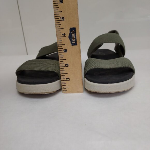 KEEN Elle Backstrap Sandal Women's 7.5 Green Gray Platform Wedge Stretch Straps - Picture 13 of 13